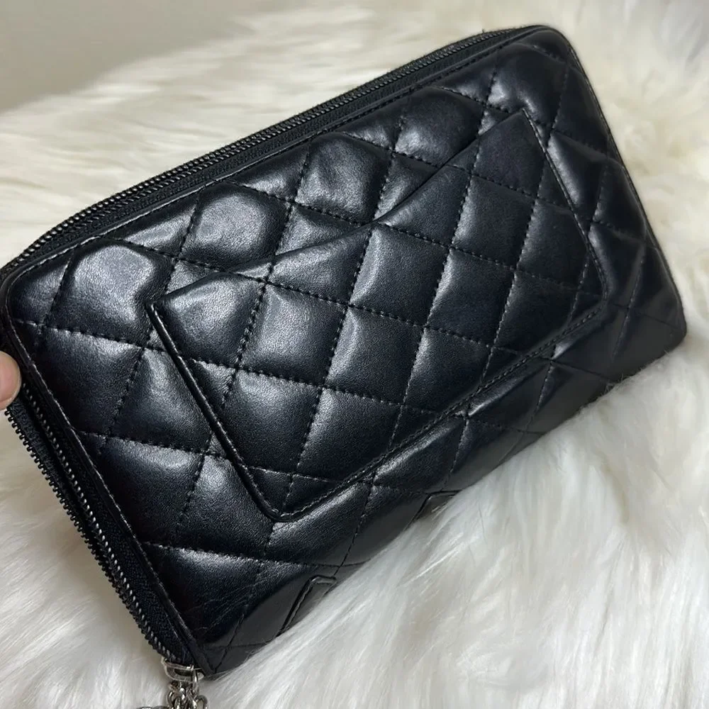 💯Preloved Chanel Large Quilted Wallet/Organizer🍀